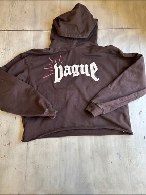Vintage Brown 'Vague' Graphic Hoodie